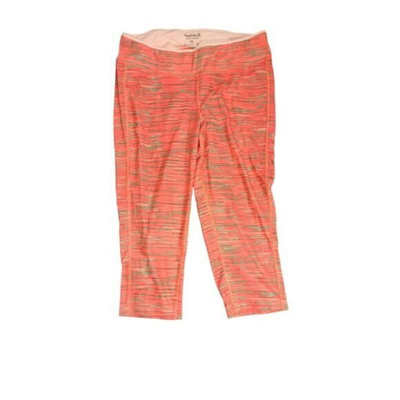Reebok‎ Speedwick Womens Capri Leggings XL Orange pink Activewear Workout - Picture 1 of 6